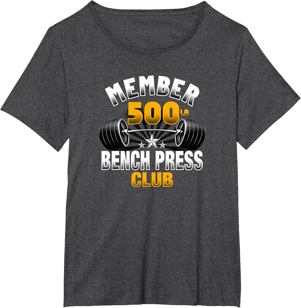 500 Pound Bench Press Club T-Shirt - Dark Heather Grey