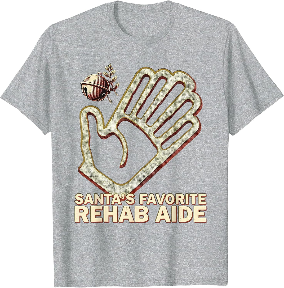 Men's Santa's Favorite Rehab Aide Funny Physical Therapy Christmas T-Shirt - Heather Grey