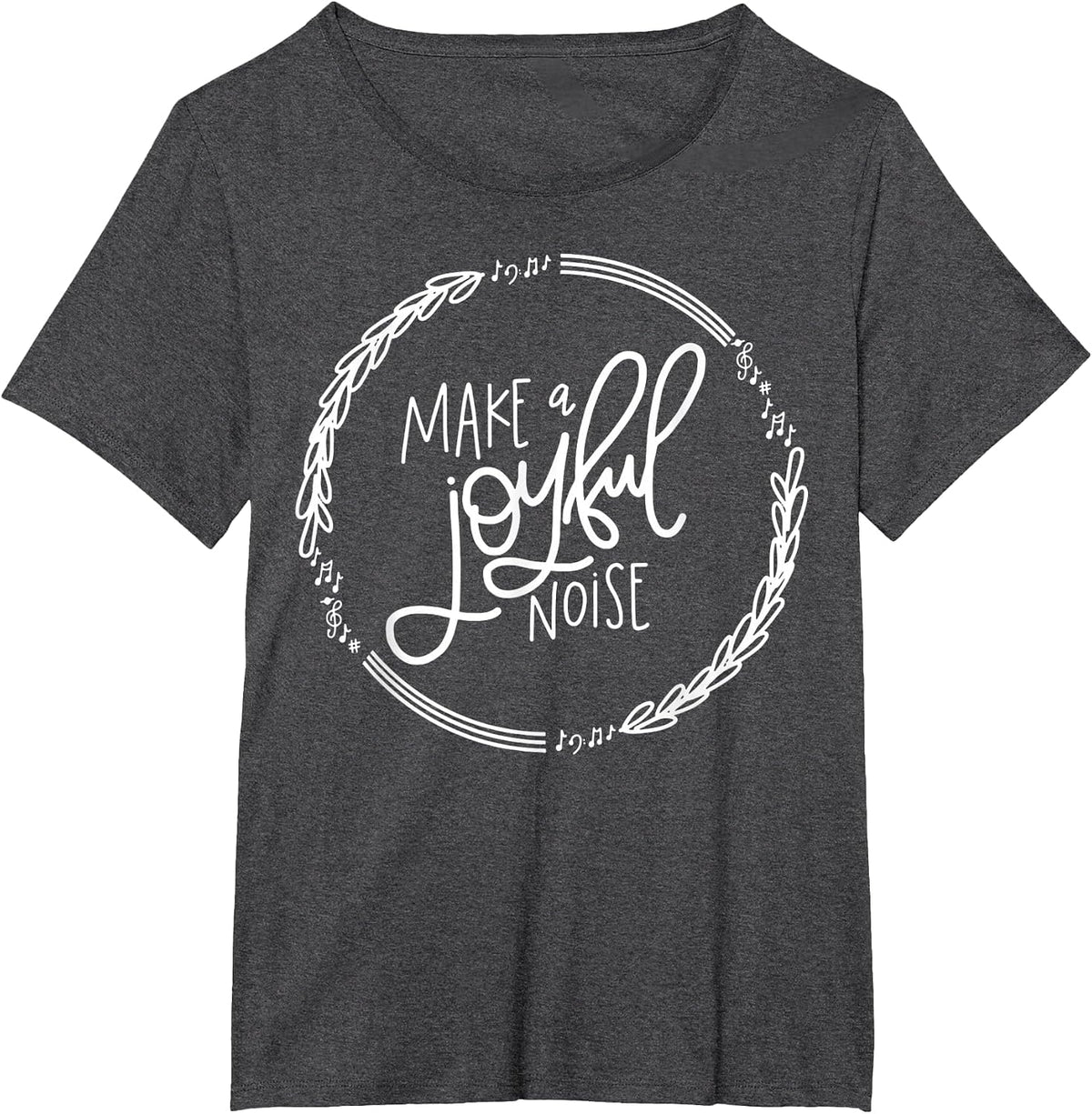 Make A Joyful Noise Psalm 100 Christian T-Shirt - Dark Heather Grey