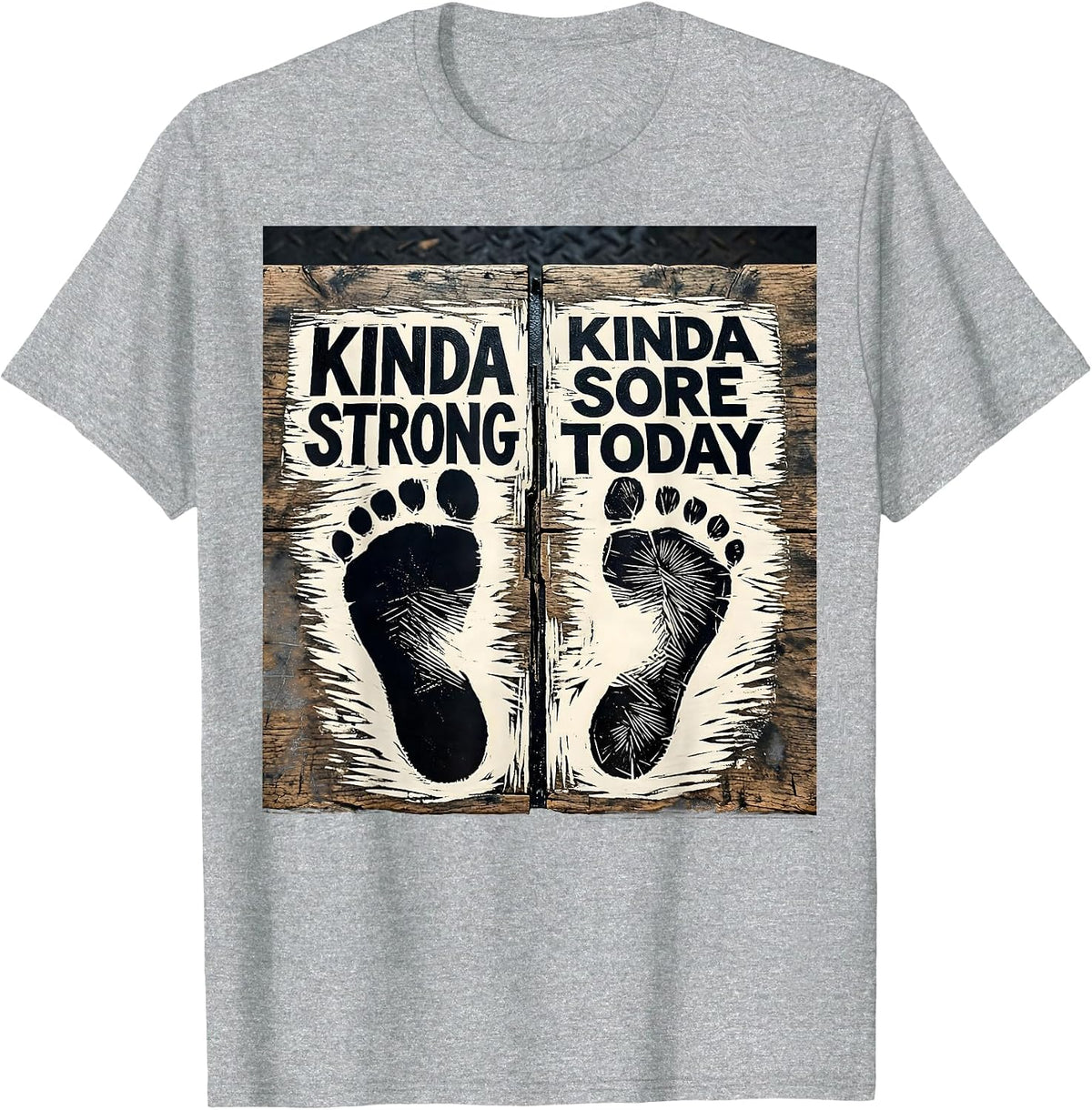 Men's Kinda Strong Kinda Sore Today Funny Gym Workout T-Shirt - Heather Grey