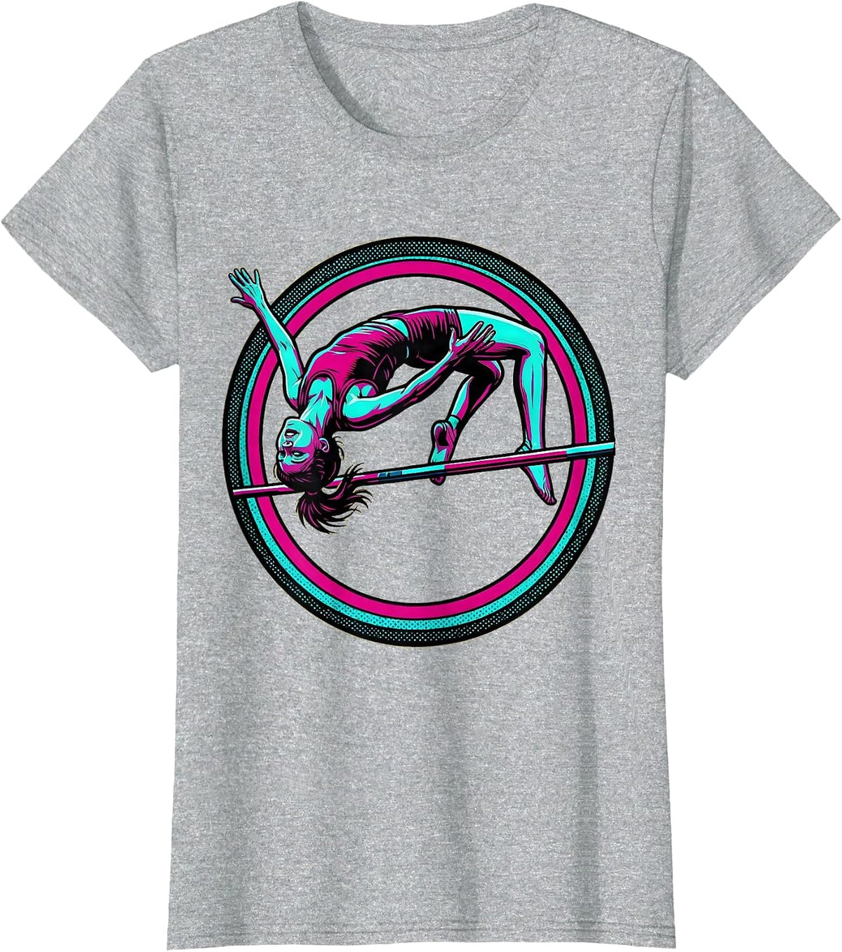 Women's High Jump Athletic Peak Arc Sports Graphic T-Shirt - Heather Grey