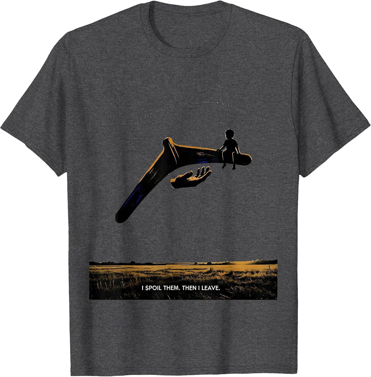 Men's I Spoil Them Then I Leave Funny Uncle Humor Godfather T-Shirt - Dark Heather Grey
