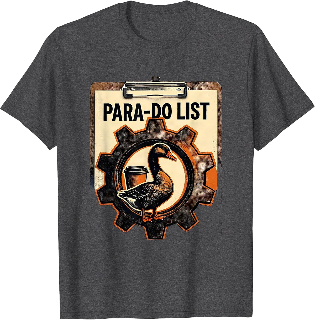 Men's Para-Do List Funny Paraprofessional Goose SPED Teacher T-Shirt - Dark Heather Grey