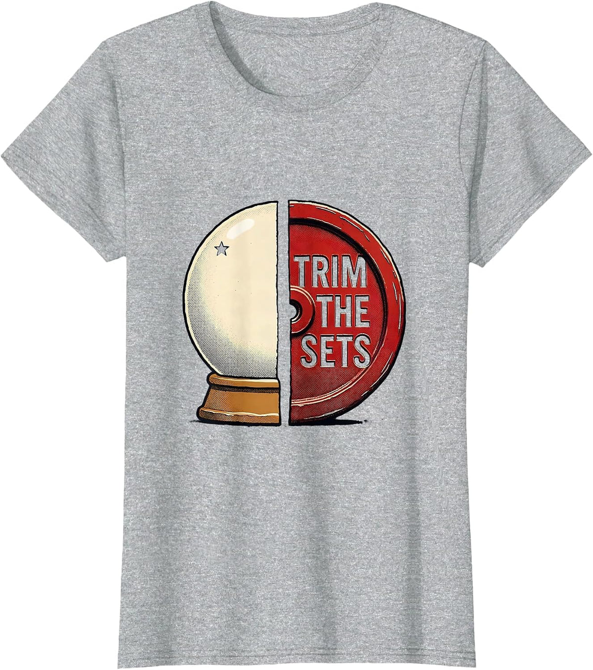 Trim The Sets Funny Christmas Gym Workout Weightlifting T-Shirt - Heather Grey