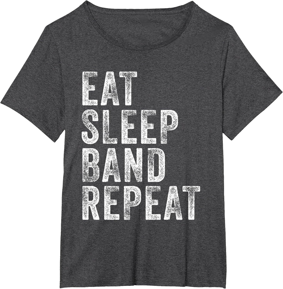 Eat Sleep Band Repeat Marching Director Funny Vintage Retro T-Shirt - Dark Heather Grey