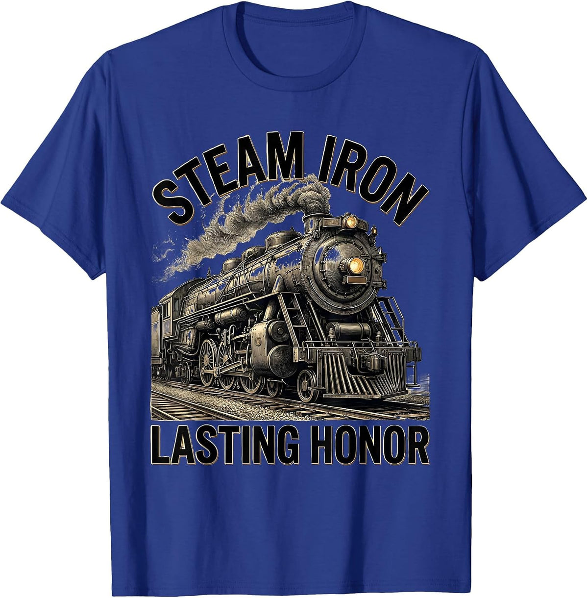 Men's Steam Iron Lasting Honor Big Boy 4014 Steam Locomotive Train T-Shirt - Royal Blue