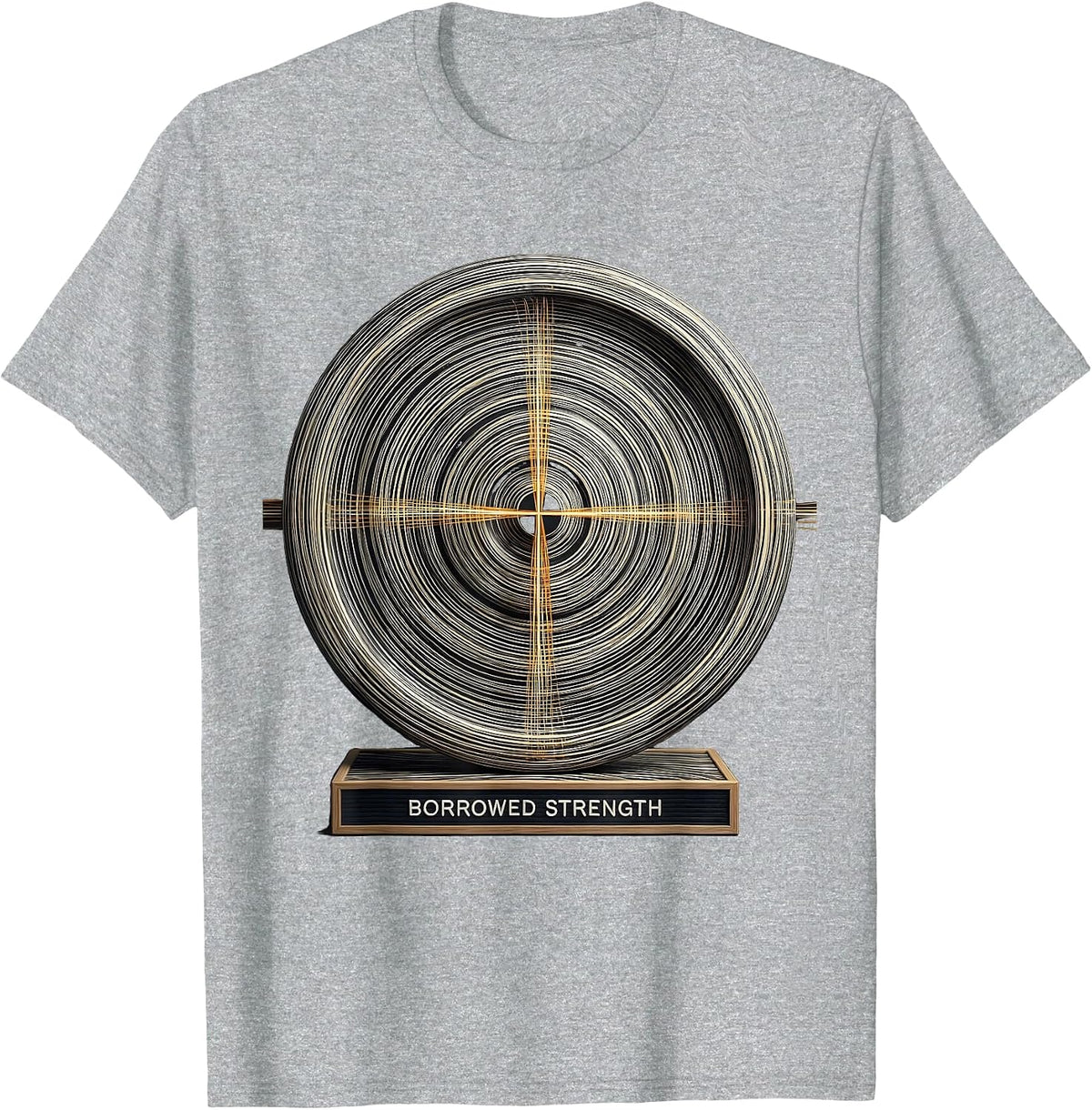 Men's Borrowed Strength Faith Fitness Funny Christian Gym Workout T-Shirt - Heather Grey