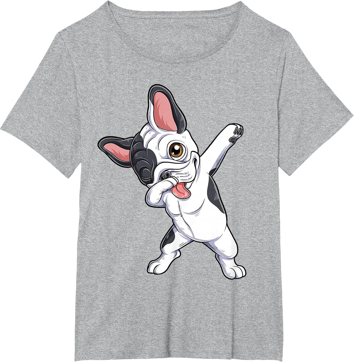 French Bulldog Dab Cool Frenchie Dog Dabbing Boys Girls Kids T-Shirt - Heather Grey