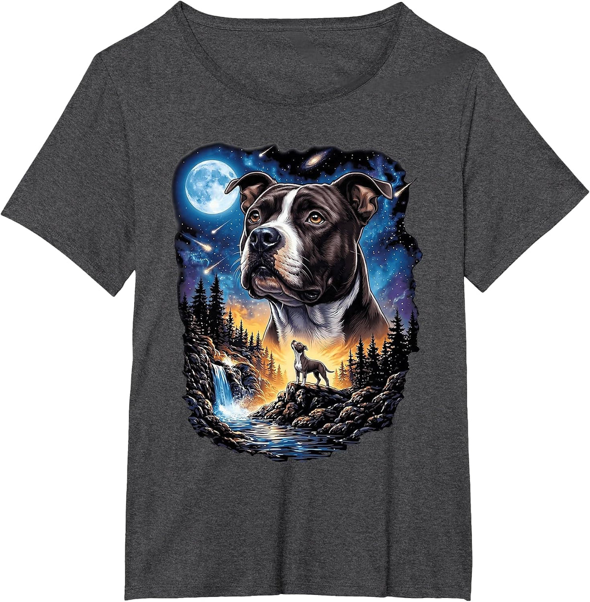 Night Vintage 90s Pittie Owner T-Shirt - Dark Heather Grey