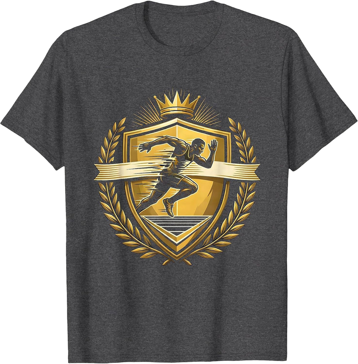 Men's Sprinter Finish Line Burst Running Graphic T-Shirt - Dark Heather Grey