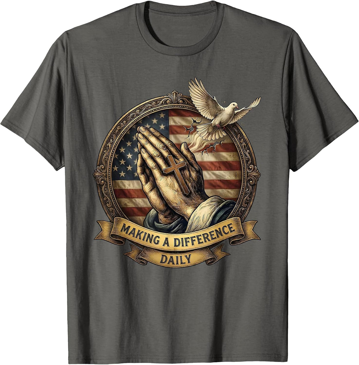 Making a Difference Daily Paraprofessional Design T-Shirt - Asphalt Grey