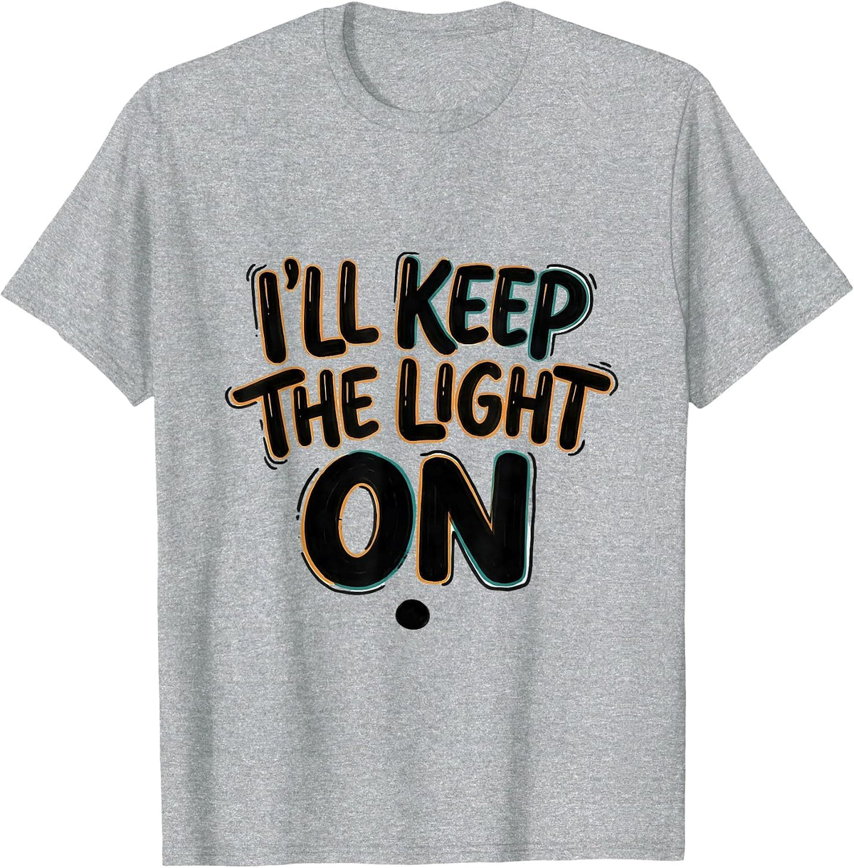 Men's I'll Keep The Light On Funny Mental Health Counselor T-Shirt - Heather Grey