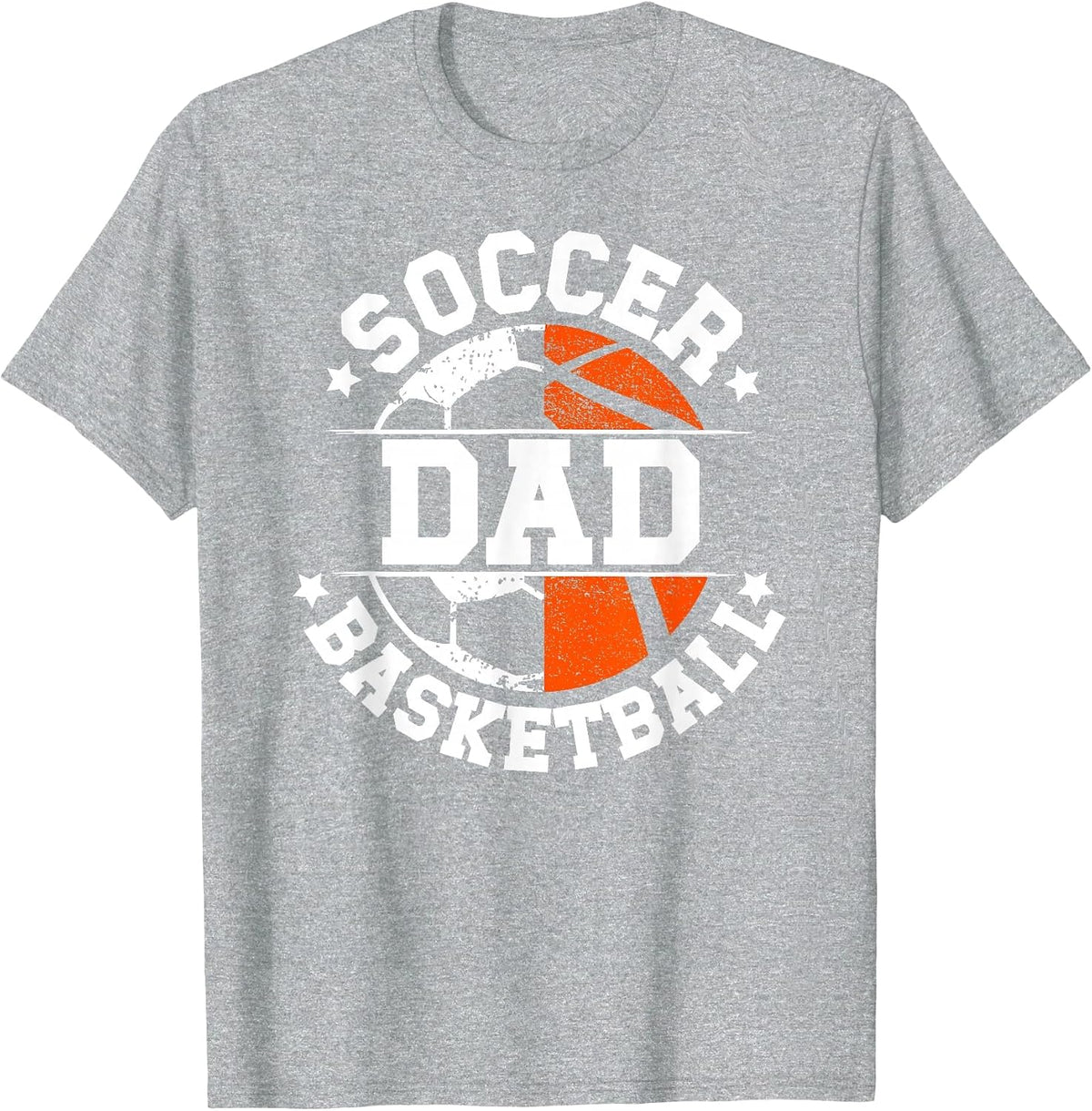 Soccer Basketball Dad of Basketball Soccer Player T-Shirt - Heather Grey