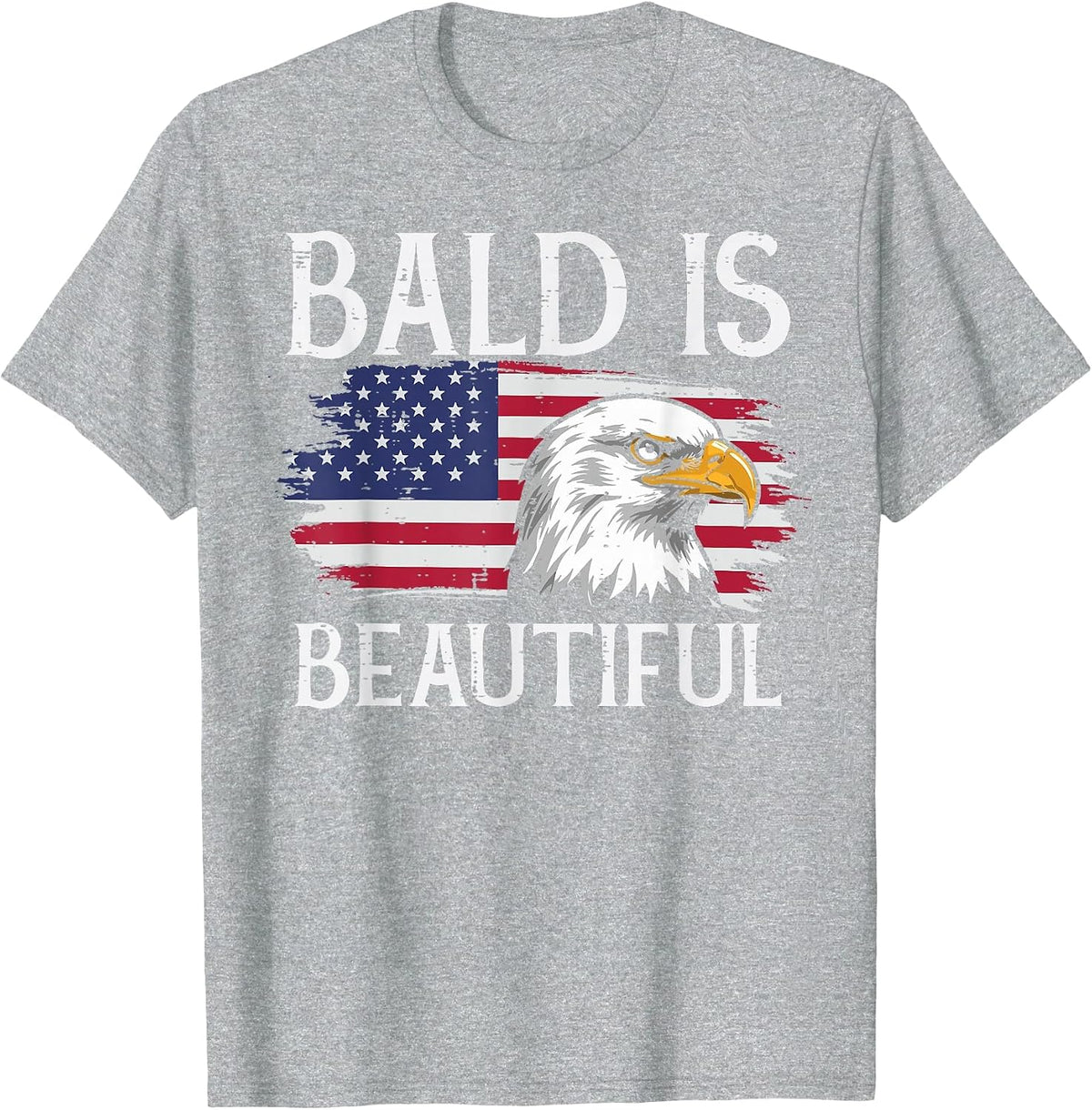 4th of July Eagle US Flag Bald Beautiful Men Women Kids T-Shirt - Heather Grey