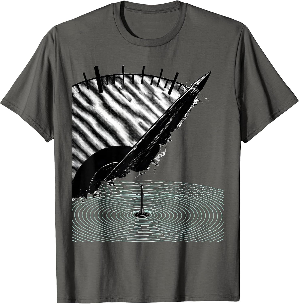 Men's Analog Meter Needle Ham Radio Operator Humor T-Shirt - Asphalt Grey