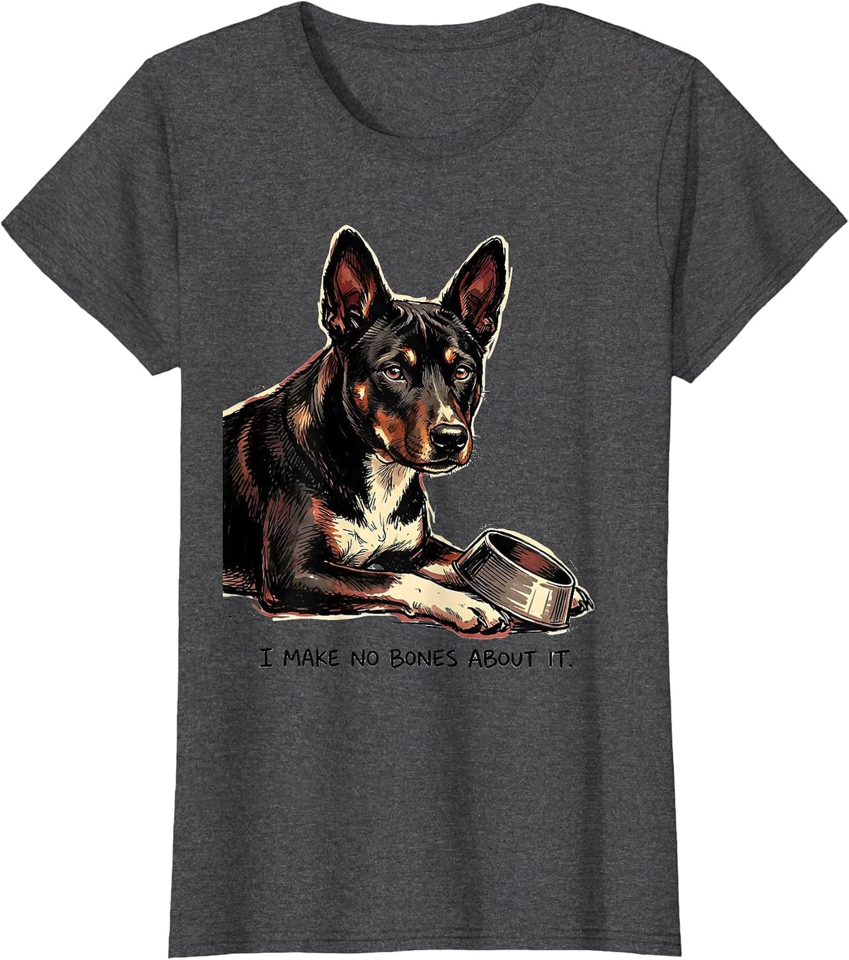 Women's I Make No Bones About It Funny Basenji Dog Owner Humor T-Shirt - Dark Heather Grey