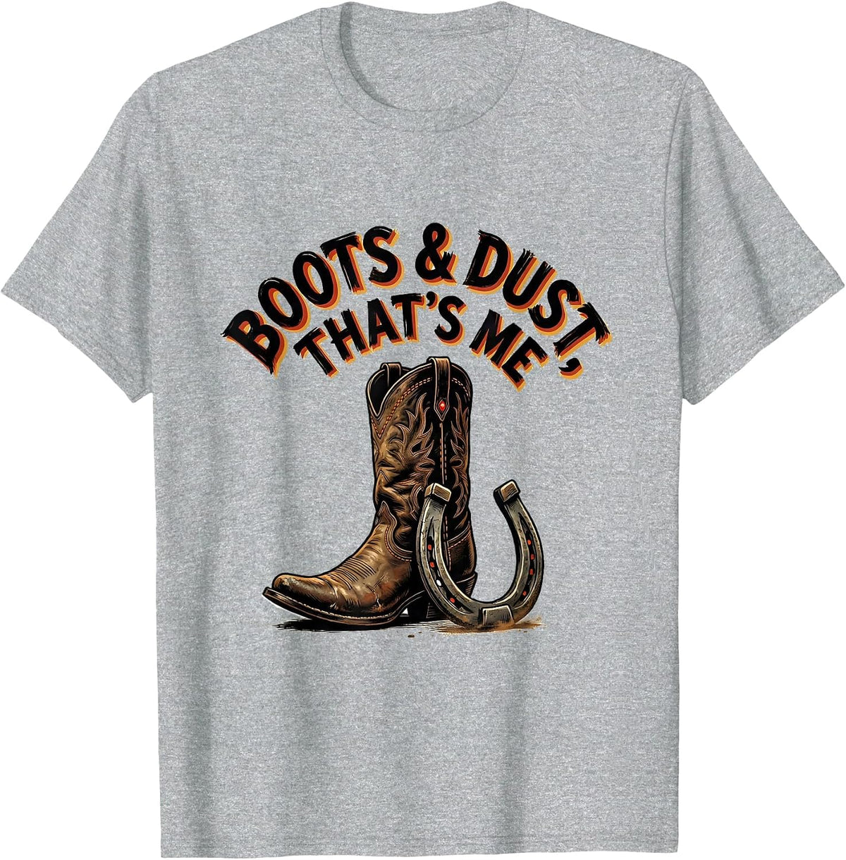 Men's Boots & Dust That's Me Western Cowgirl Rodeo Lifestyle T-Shirt - Heather Grey