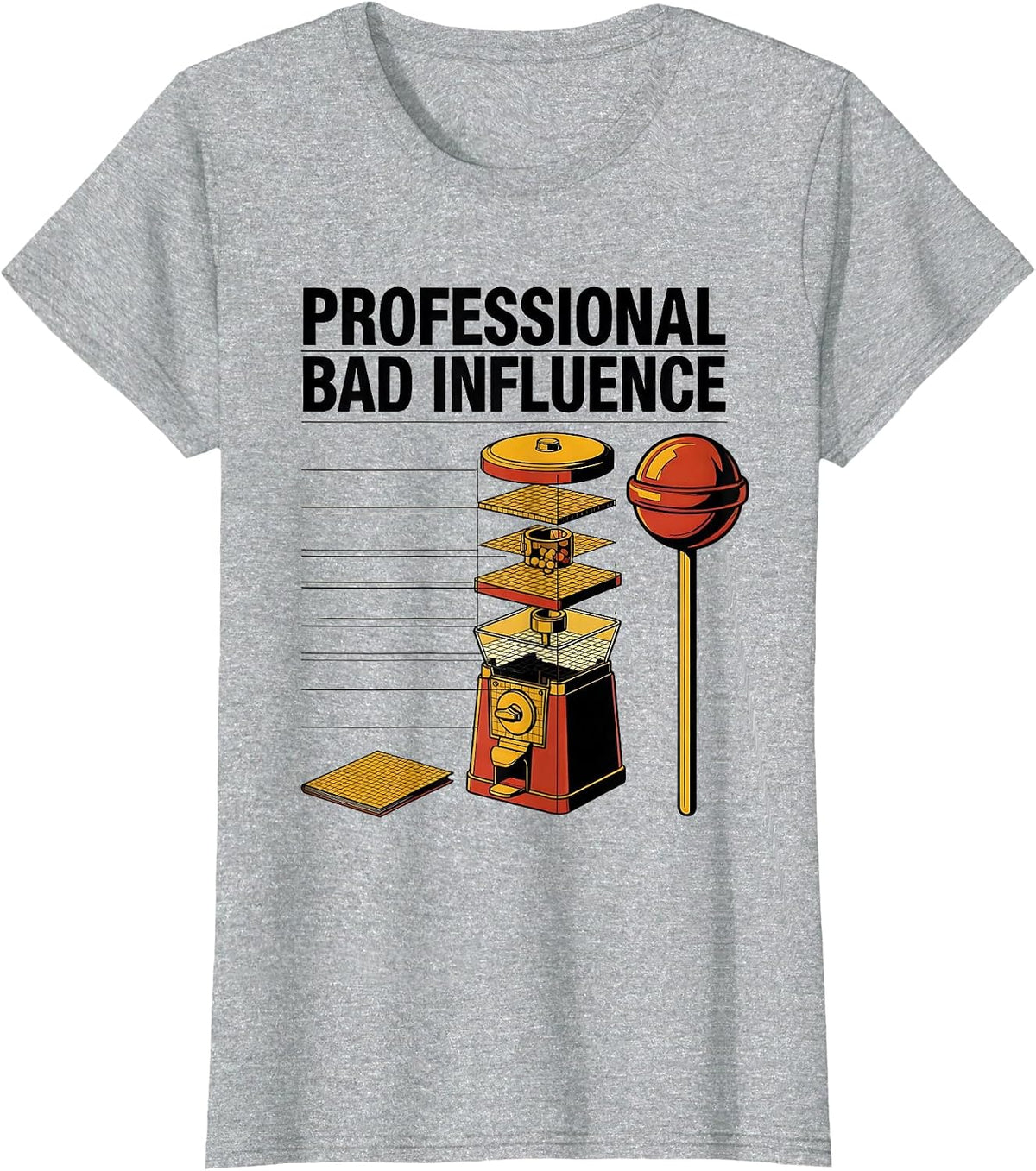 Professional Bad Influence Funny Uncle Godfather Legendary T-Shirt - Heather Grey
