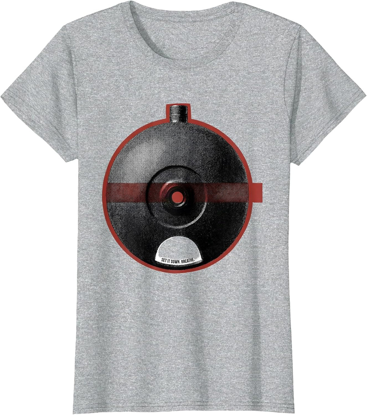 Set It Down Breathe Funny Gym Workout Weightlifting Humor T-Shirt - Heather Grey