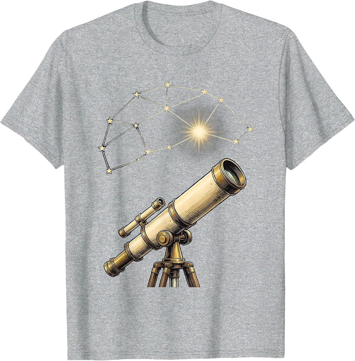 Men's Paraprofessional Constellation Telescope Graphic T-Shirt - Heather Grey