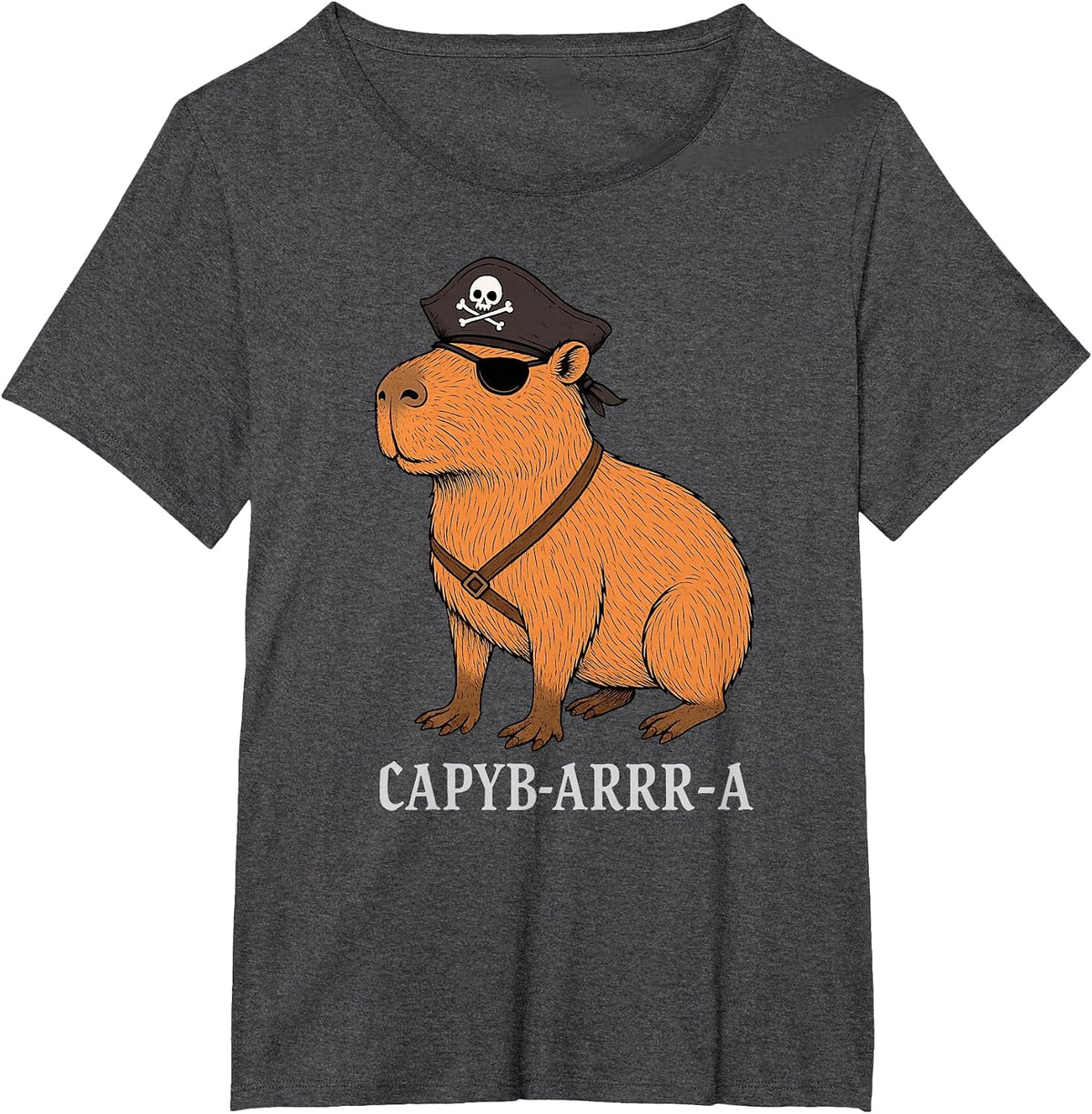 Capybara Capyb Arrr A Pirate Animal Lover Boys Girls Kid T-Shirt - Dark Heather Grey