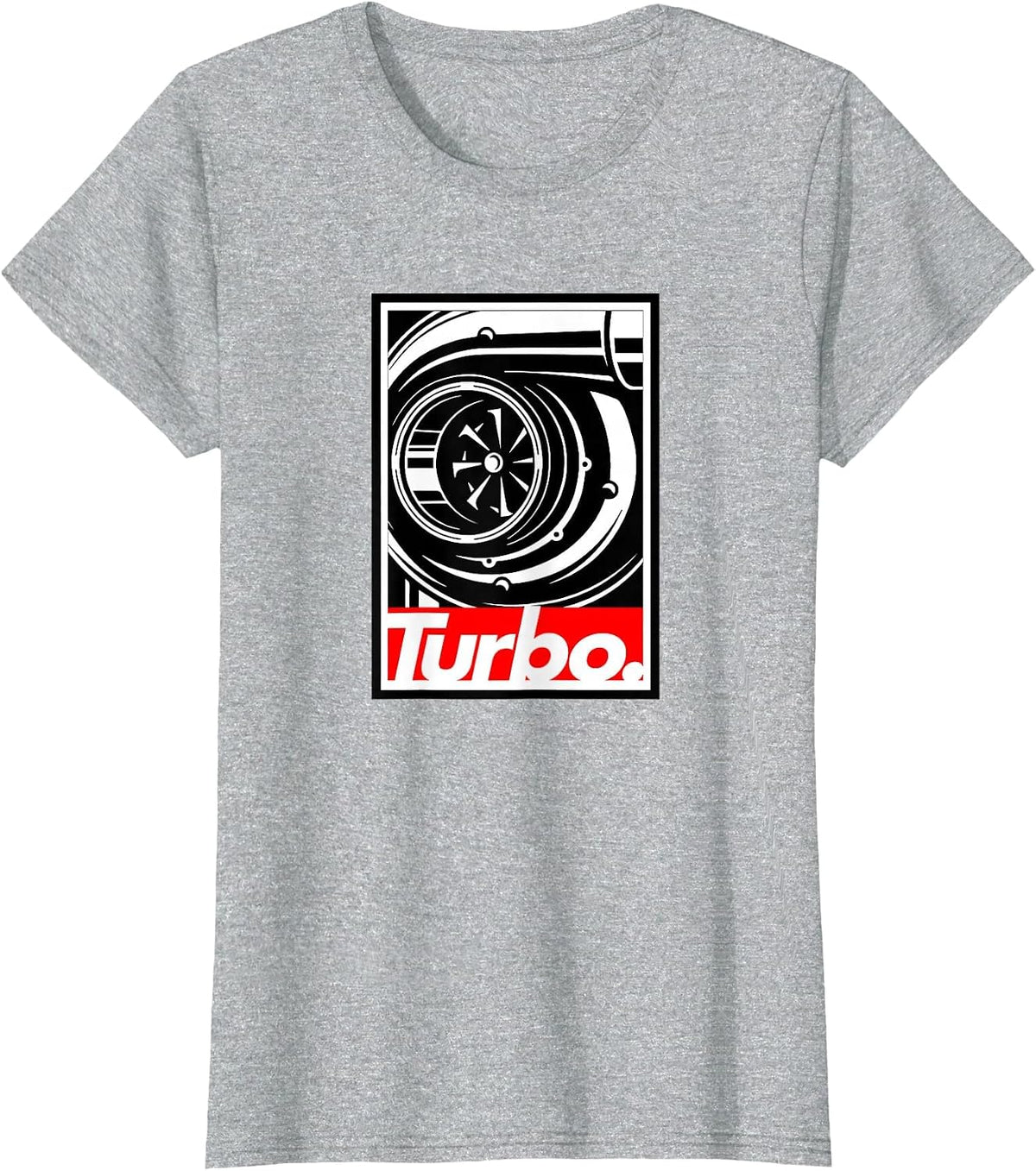 Turbo Tshirt Design, for Boost Lovers, car Racing & Drifting T-Shirt - Heather Grey