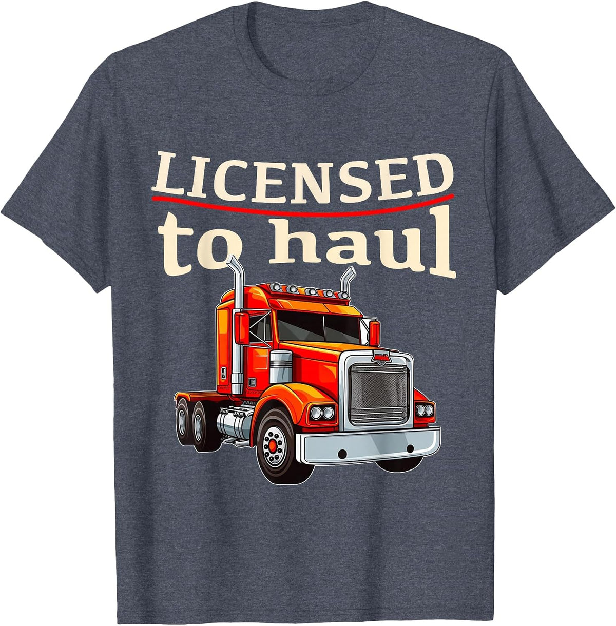 CDL Truck Driver for Men Trucker Driving Passed CDL Exam T-Shirt - Heather Blue