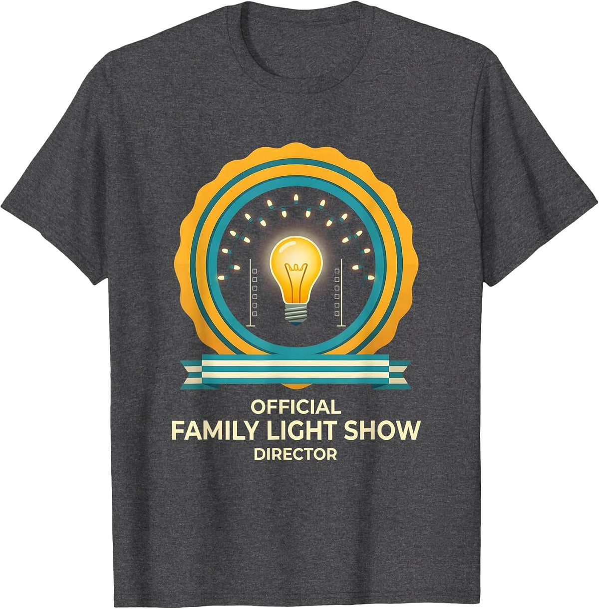 Men's Official Family Light Show Director Funny Matching Family T-Shirt - Dark Heather Grey