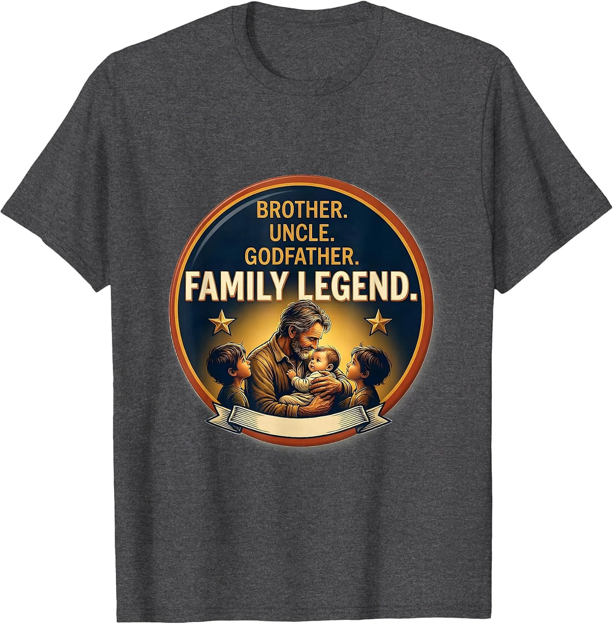 Men's Brother Uncle Godfather Family Legend Cool Uncle T-Shirt - Dark Heather Grey