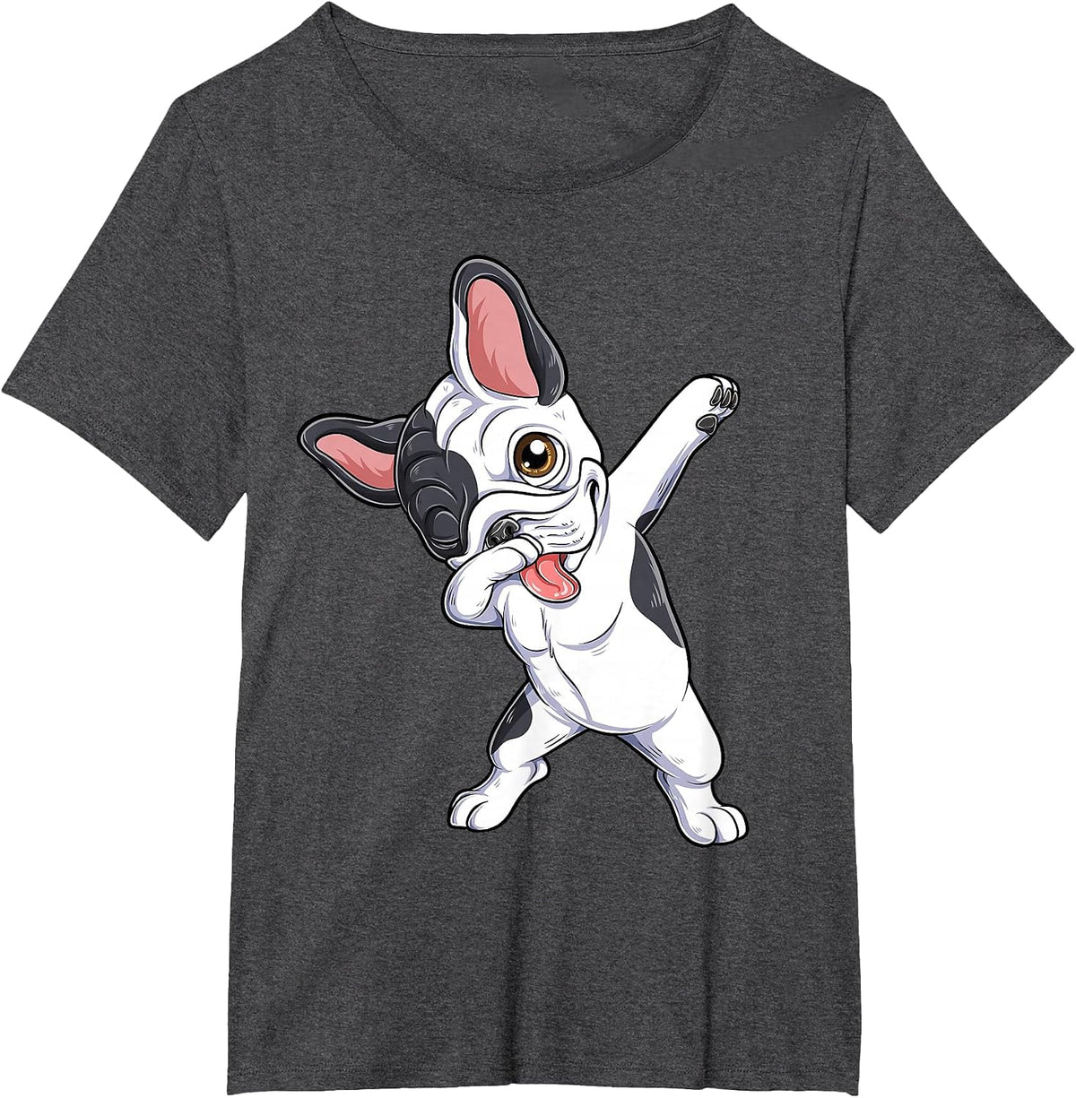 French Bulldog Dab Cool Frenchie Dog Dabbing Boys Girls Kids T-Shirt - Dark Heather Grey