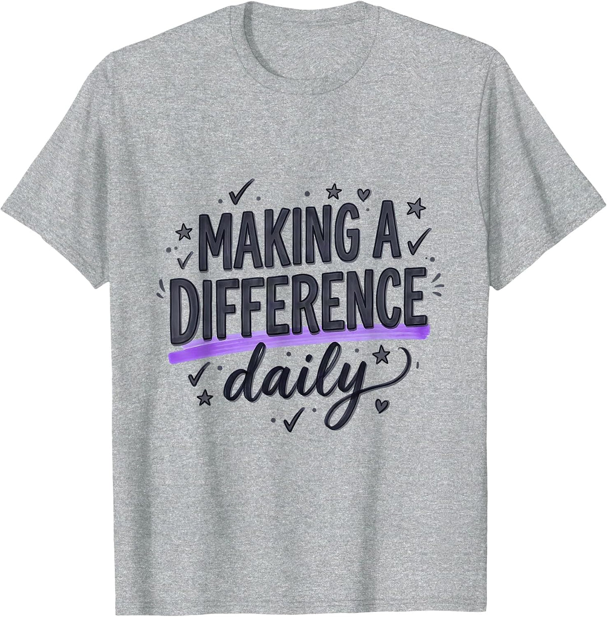 Men's Making a Difference Daily Paraprofessional Design T-Shirt - Heather Grey