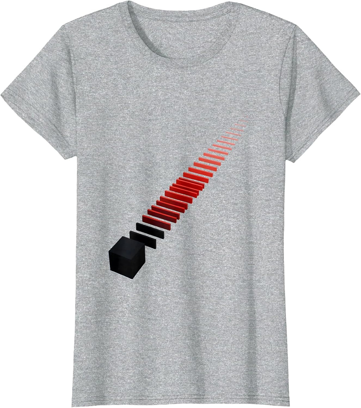 Women's Diagonal Pulse Bars Ham Radio Operator Humor T-Shirt - Heather Grey