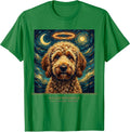 Men's Goldendoodle The Featured Portrait Whimsical Artistic Breed T-Shirt - Kelly Green