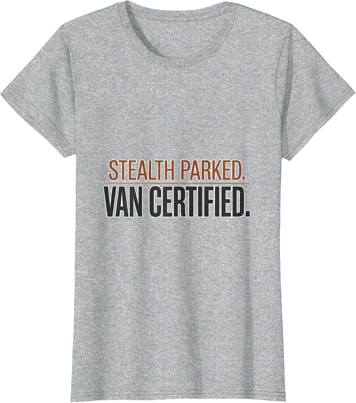 Women's Stealth Parked Van Certified Retro Van Life Nomads T-Shirt - Heather Grey