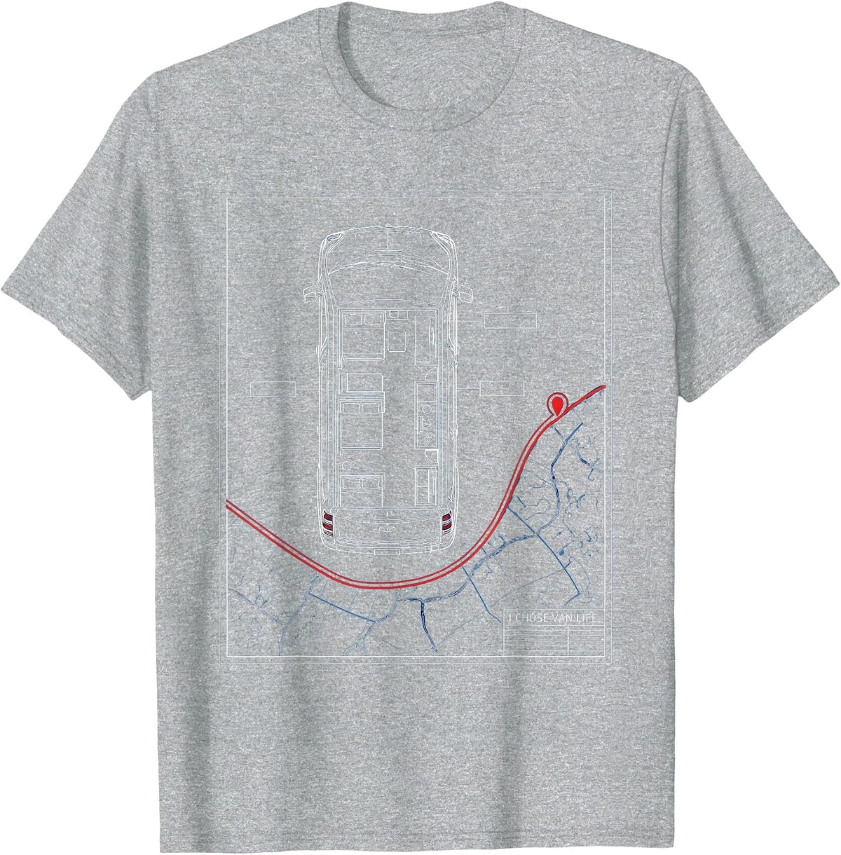 Men's I Chose Van Life Retro Vintage Van Life Dwellers Vanlife T-Shirt - Heather Grey