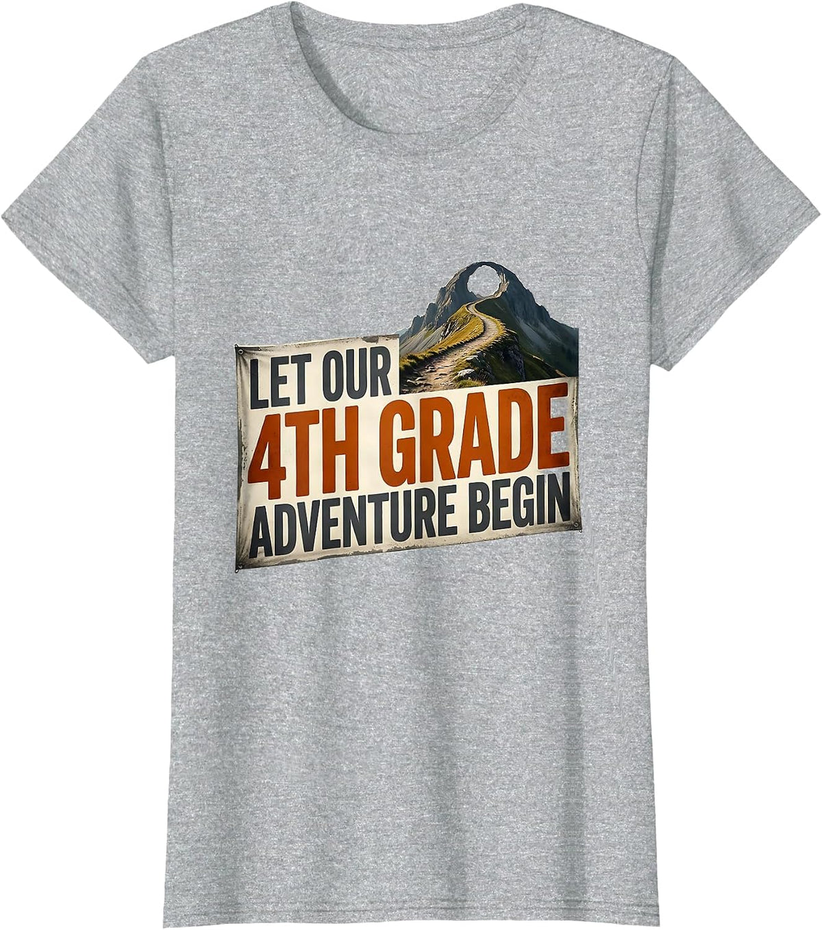 Let Our 4th Grade Adventure Begin Fourth Grade Teacher Kids T-Shirt - Heather Grey