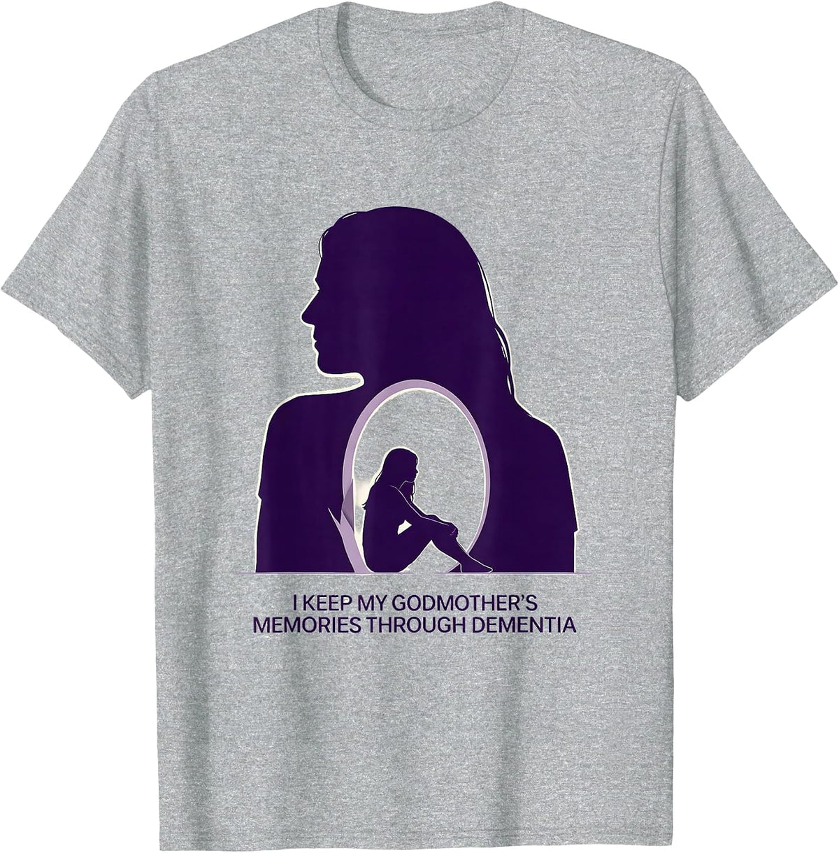 Men's I Keep My Godmother's Memories Through Dementia Tribute T-Shirt - Heather Grey