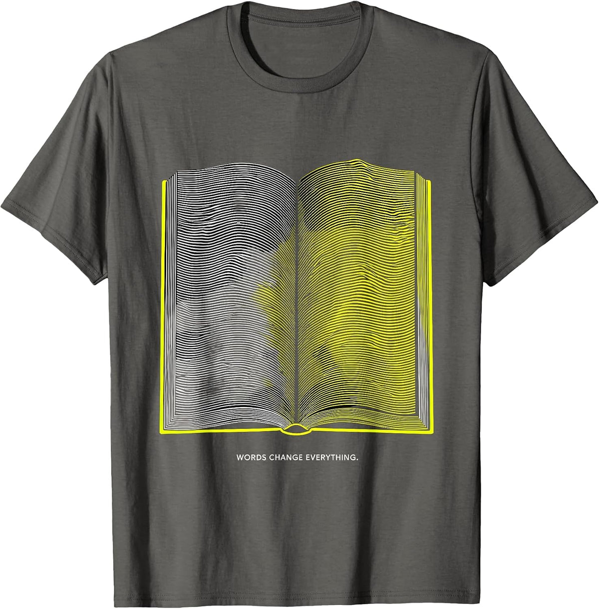 Men's Words Change Everything Reading Teacher Design T-Shirt - Asphalt Grey