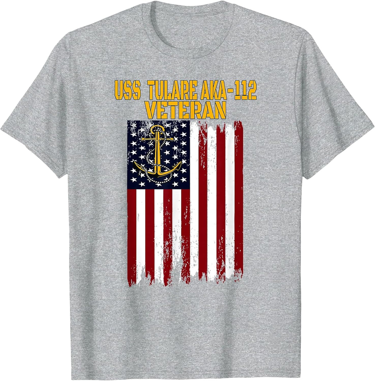 USS Tulare AKA-112 LKA-112 Amphibious Cargo Ship Veteran Day T-Shirt - Heather Grey
