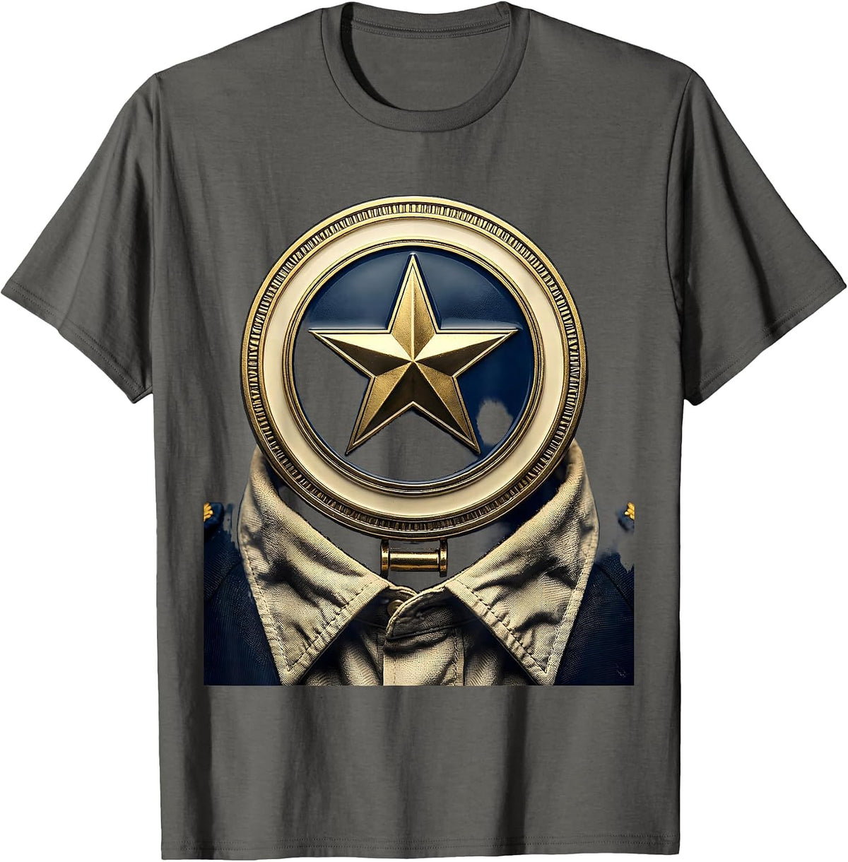 Substitute Teacher Badge Graphic Design T-Shirt - Asphalt Grey