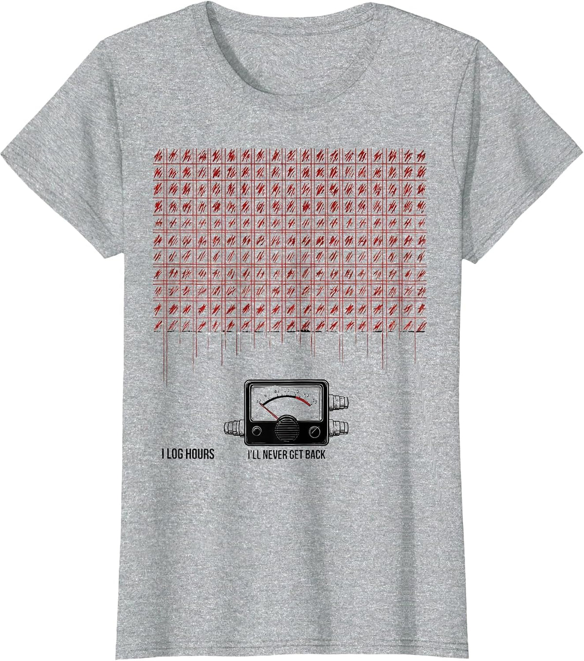 Women's I Log Hours I'll Never Get Back Funny Ham Radio Operator T-Shirt - Heather Grey