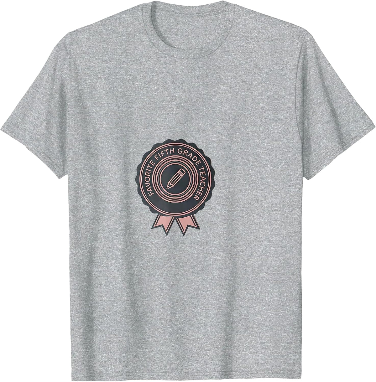 Men's Favorite Fifth Grade Teacher Minimalist Coquette Bow Back T-Shirt - Heather Grey