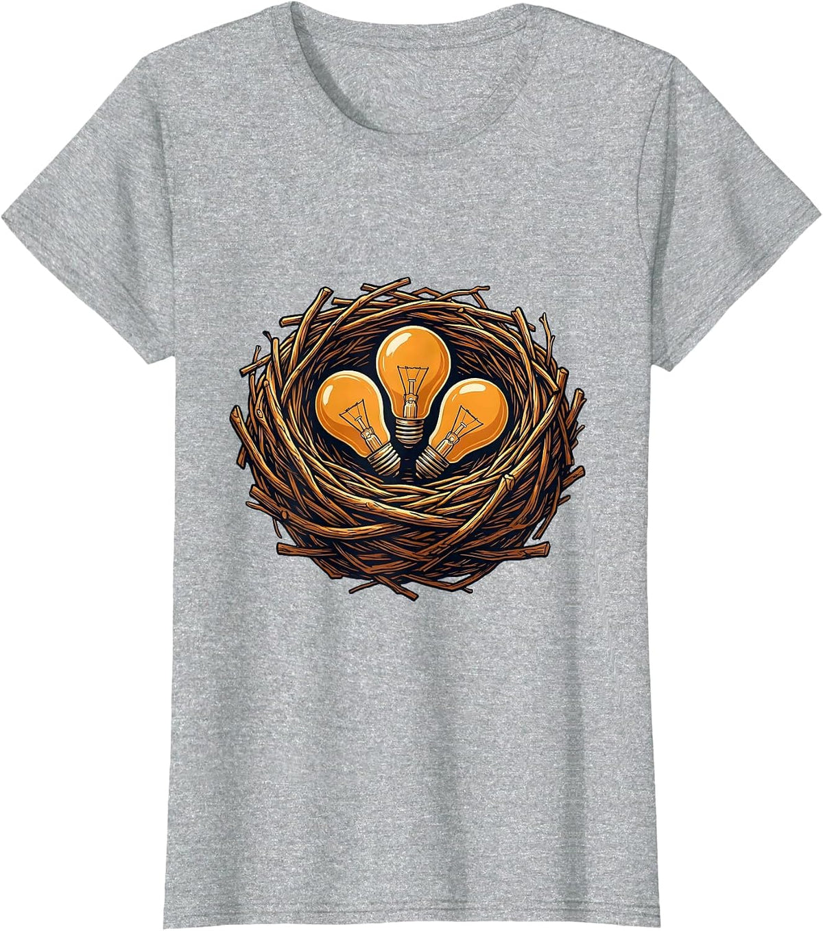 Paraprofessional Lightbulb Nest Graphic T-Shirt - Heather Grey