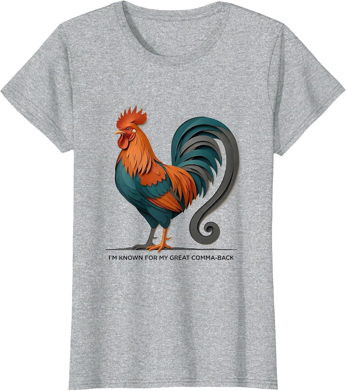 Women's I'm Known For My Great Comma-back Funny Grammar Teacher T-Shirt - Heather Grey