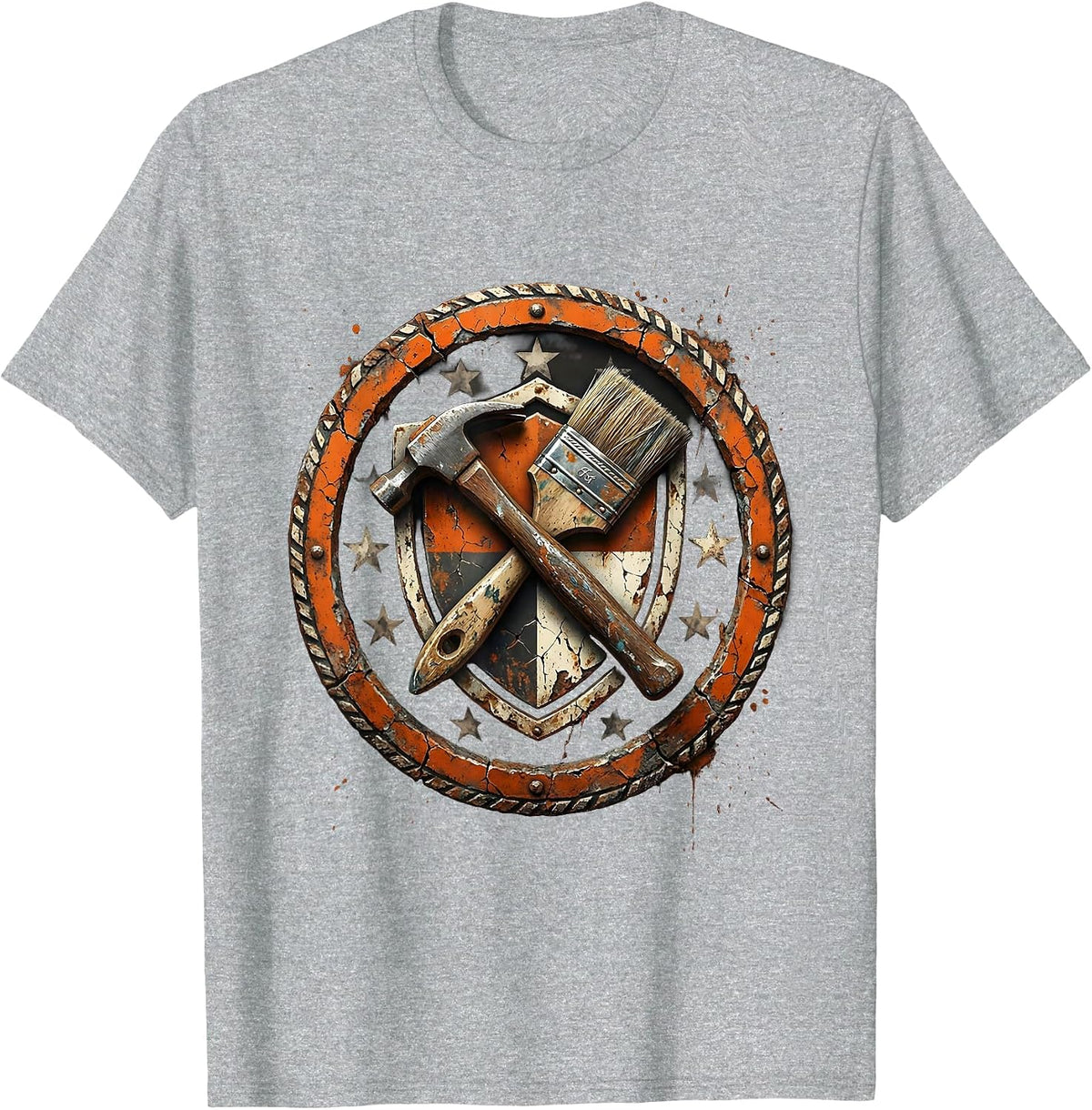 Men's We The People Hammer and Paintbrush Coat of Arms T-Shirt - Heather Grey