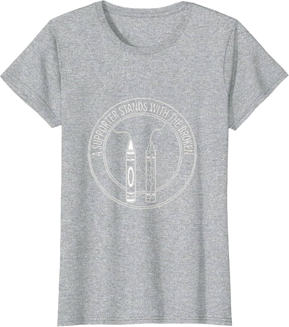 A Supporter Stands With The Broken Mental Health Awareness T-Shirt - Heather Grey