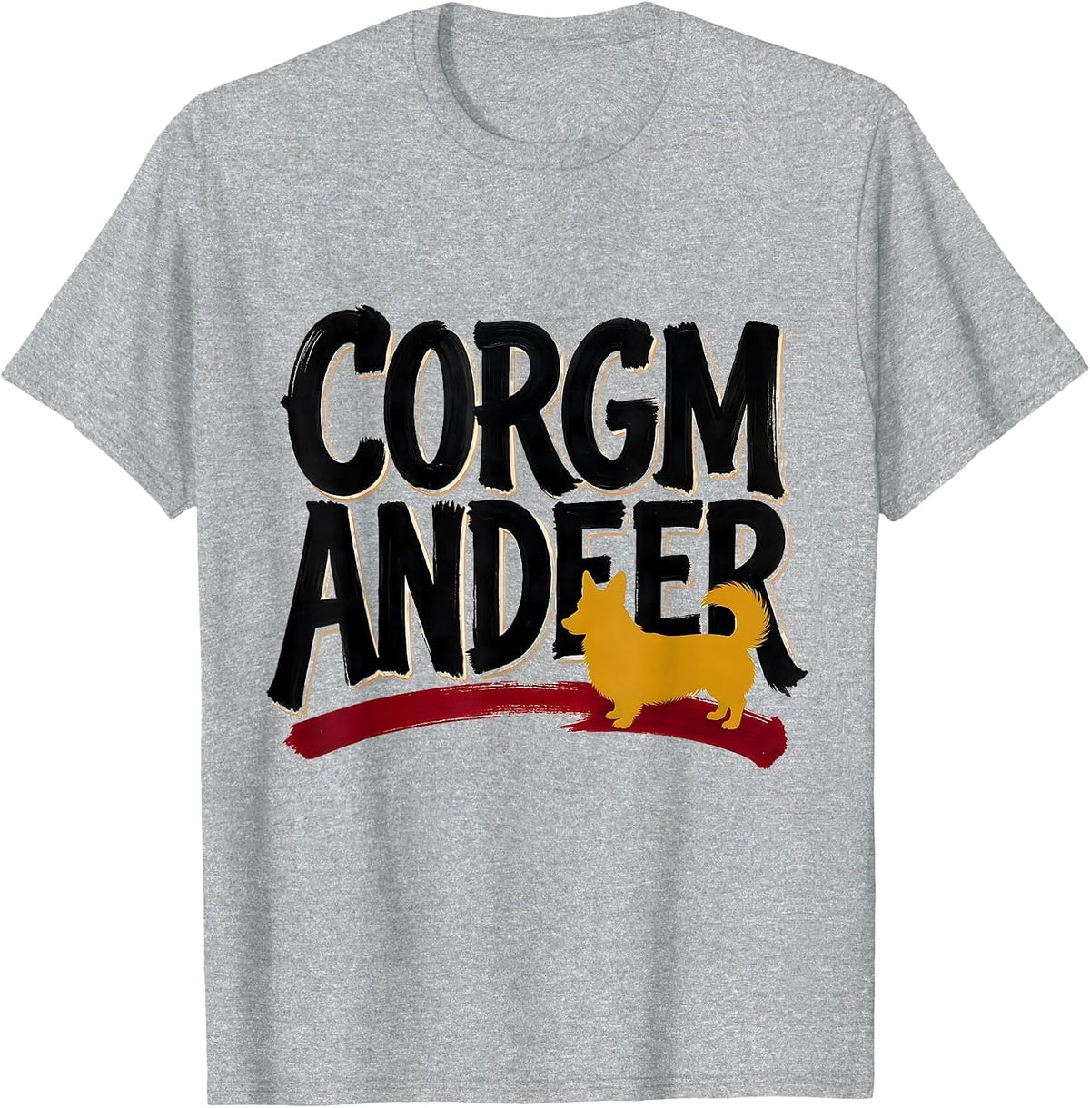 Men's Corgmandeer Funny Corgi Dog Owner Breed Humor Gift T-Shirt - Heather Grey