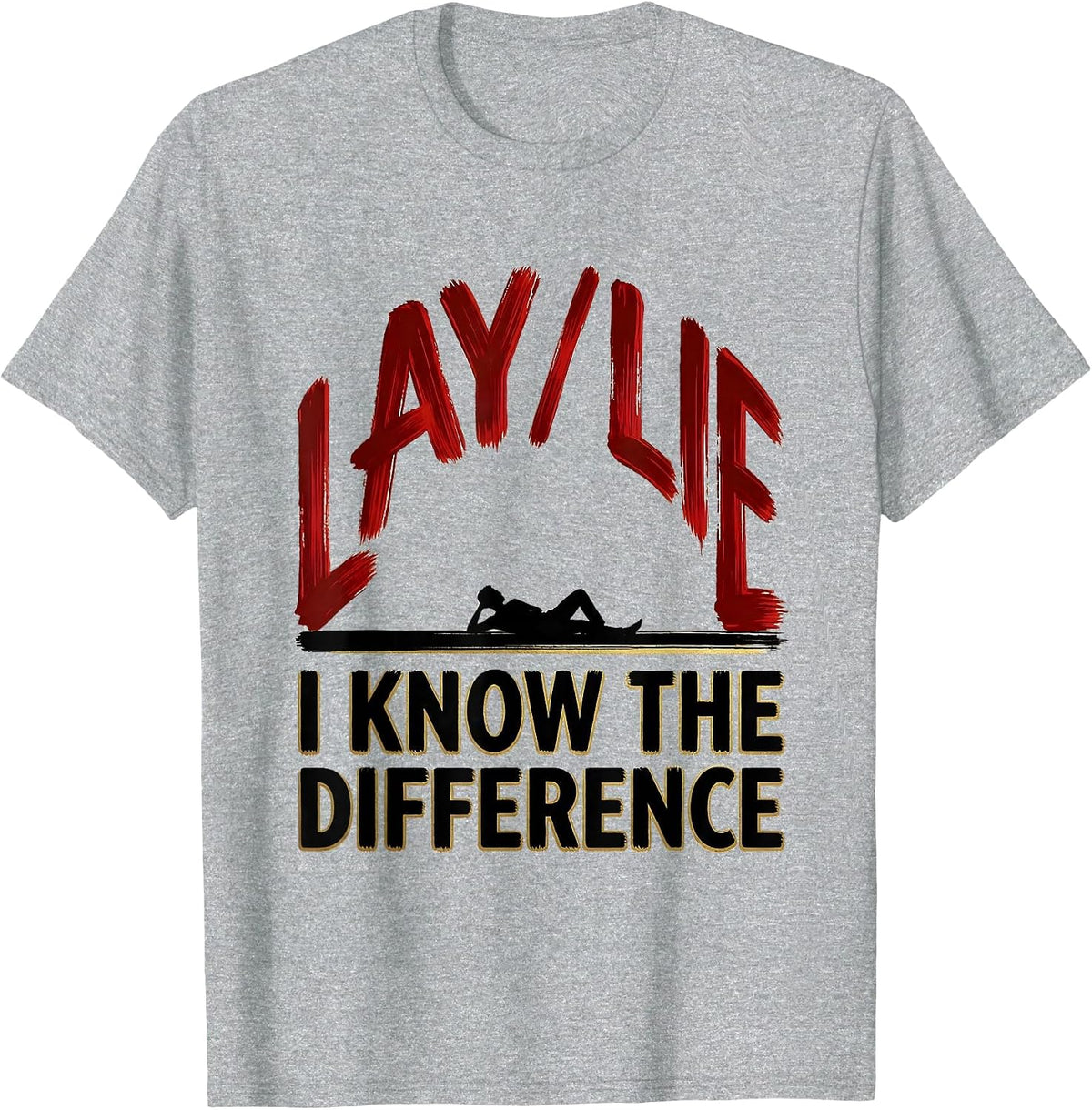 Men's Lay Lie I Know The Difference Funny Grammar Teacher T-Shirt - Heather Grey