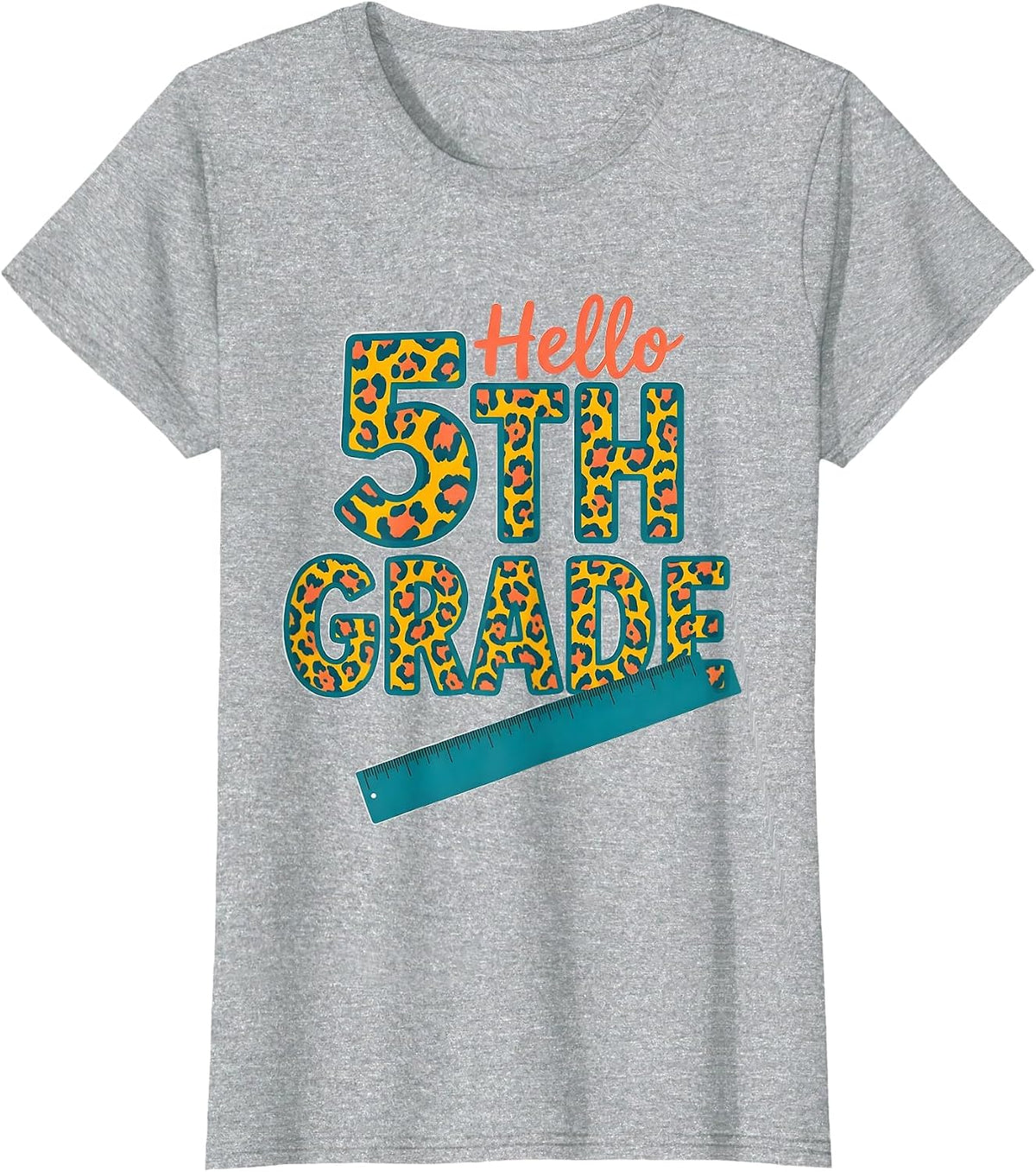 Hello 5th Grade Kids Girl Teacher Back To School 2026 T-Shirt - Heather Grey