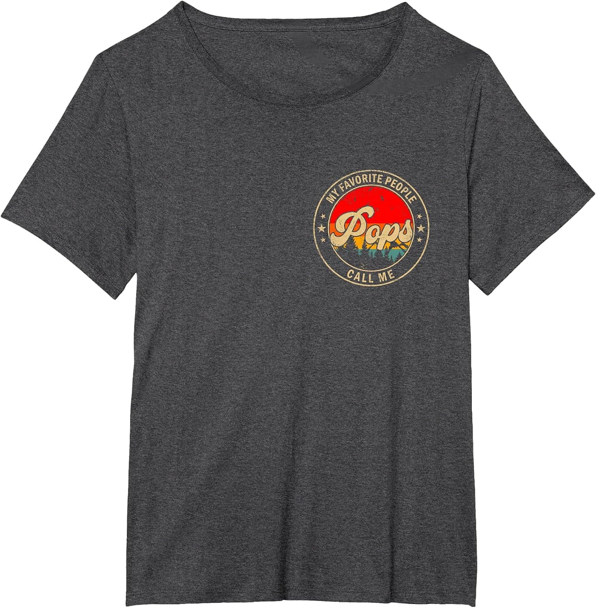 My Favorite People Call Me Pops Retro for Papa Grandpa T-Shirt - Dark Heather Grey